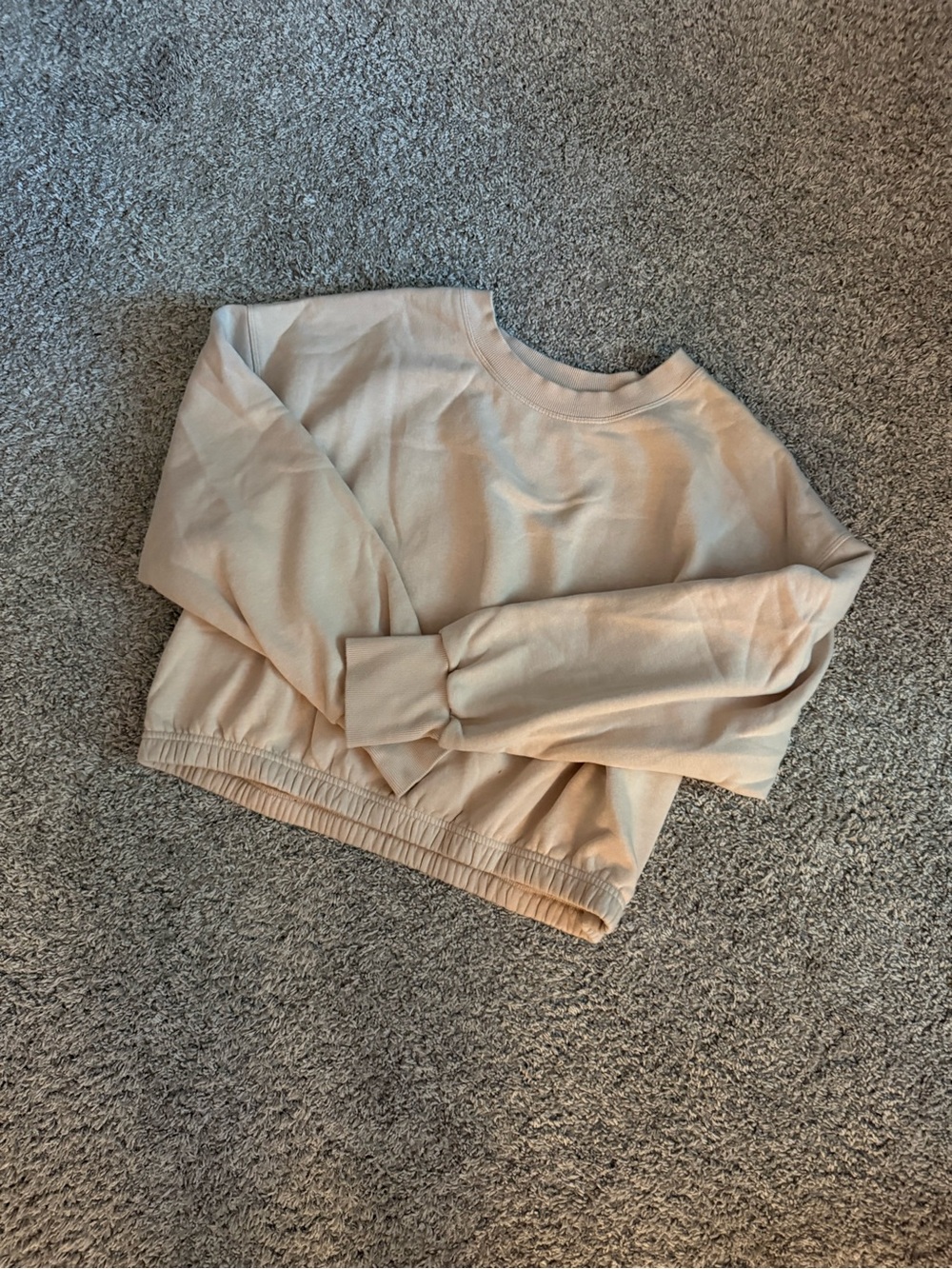 JoyLab Cropped Crewneck Sweatshirt - Light Beige